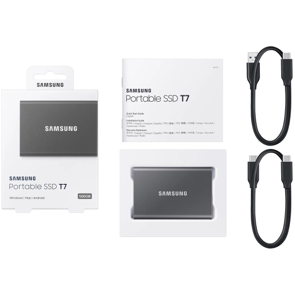 Купити SSD диск Samsung Portable SSD T7 500GB USB-C Titan Gray (MU-PC500T/WW) - фото 8