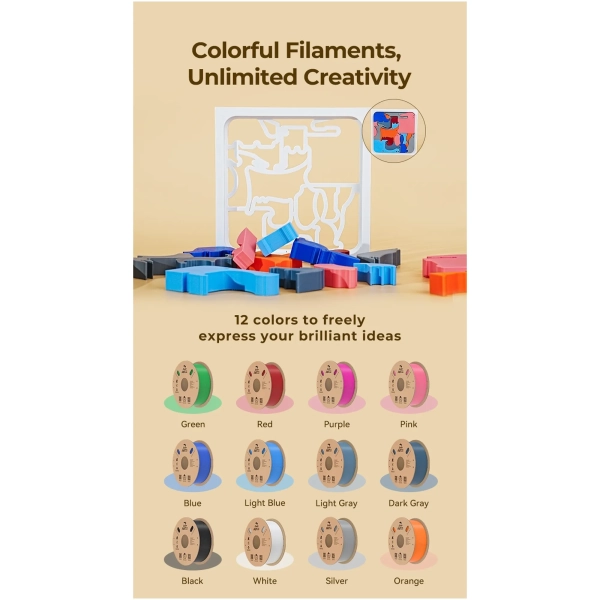 Купить Fast PLA Filament (пластик) для Creality Ender 2x1кг 1.75мм White+Black (3301010395) - фото 8