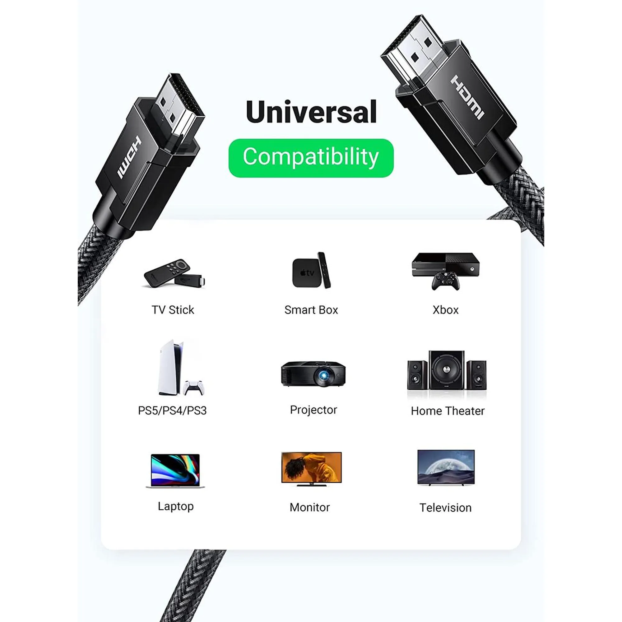 Купить Кабель Ugreen HD135 HDMI - HDMI 8K 1.5m Gray (70320) - фото 8
