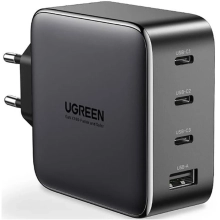 Купить Зарядное устройство Ugreen CD226 100W 4xUSB (3хUSB-C+USB-A) GaN Grey + USB-C Cable (90575) - фото 2