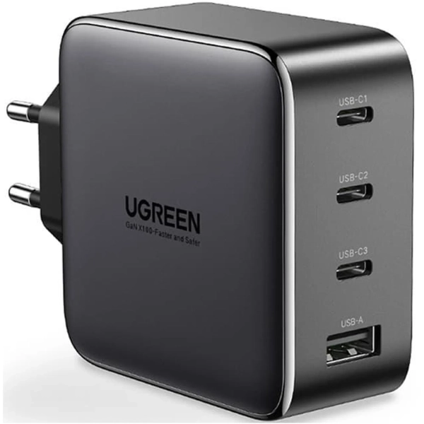 Купить Зарядное устройство Ugreen CD226 100W 4xUSB (3хUSB-C+USB-A) GaN Grey + USB-C Cable (90575) - фото 2
