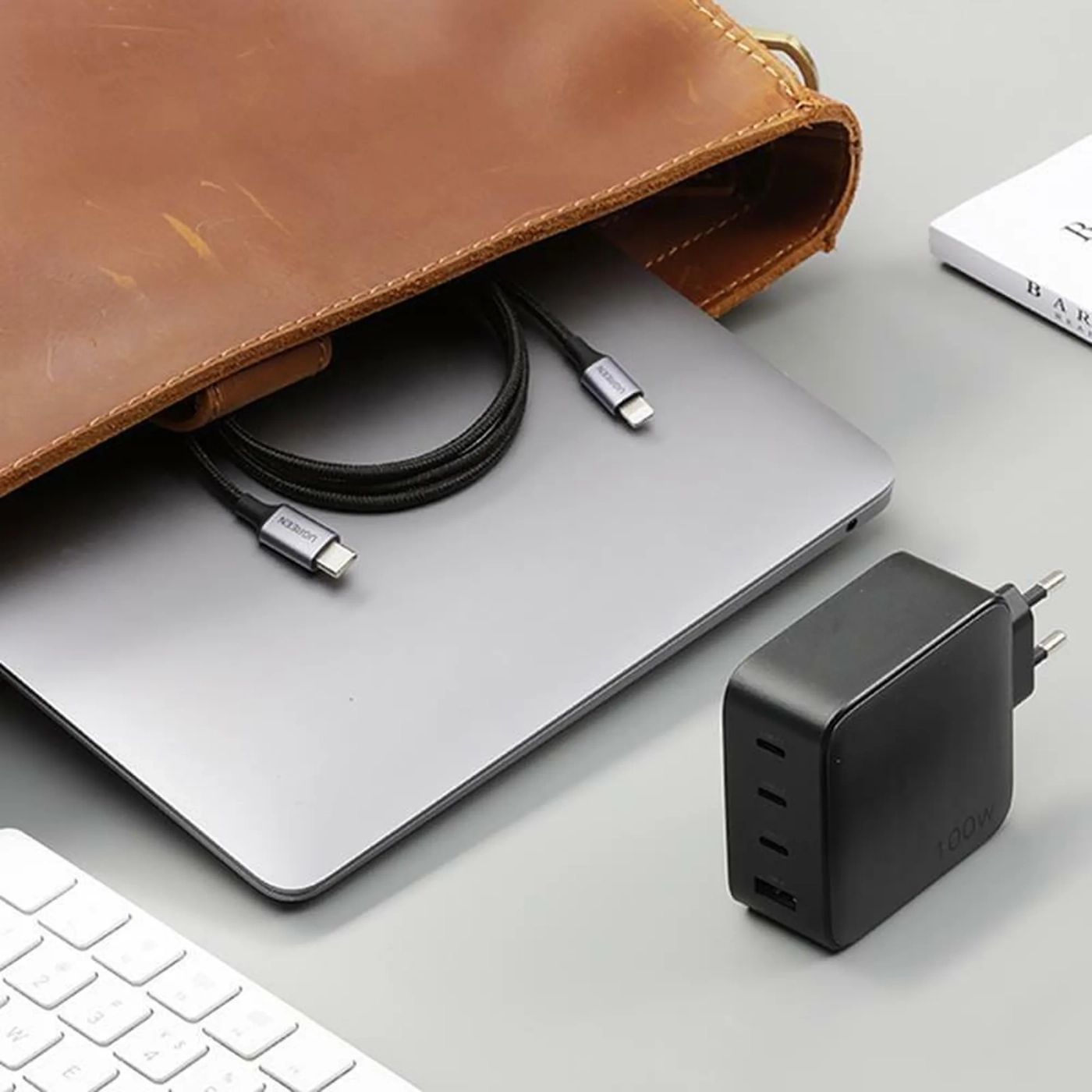Купить Зарядное устройство Ugreen CD226 100W 4xUSB (3хUSB-C+USB-A) GaN Grey + USB-C Cable (90575) - фото 4