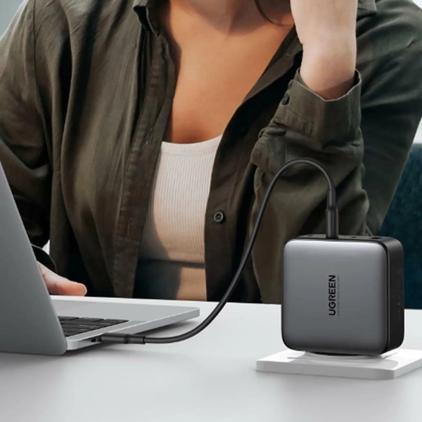 Купить Зарядное устройство Ugreen CD226 100W 4xUSB (3хUSB-C+USB-A) GaN Grey + USB-C Cable (90575) - фото 5