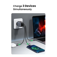 Купити Зарядний пристрій Ugreen CD244 65W 3xUSB (2хUSB-C+USB-A) PD GaN Black/Grey (10335) - фото 7