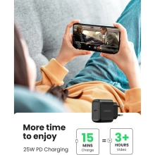 Купить Зарядное устройство Ugreen CD250 25W USB-C PD + USB-C Cable Black (50581) - фото 6