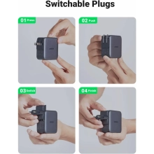 Купить Зарядное устройство Ugreen CD296 Nexode 65W 3xUSB (2хUSB-C+USB-A) GaN Black/Grey (90409) - фото 7