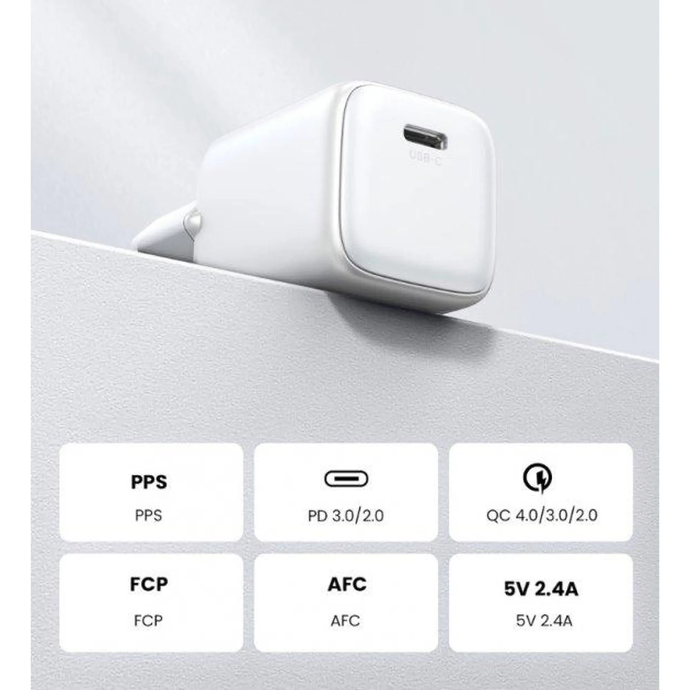 Купить Зарядное устройство Ugreen CD318 Nexode Mini 20W USB-C PD GaN White (15324) - фото 4