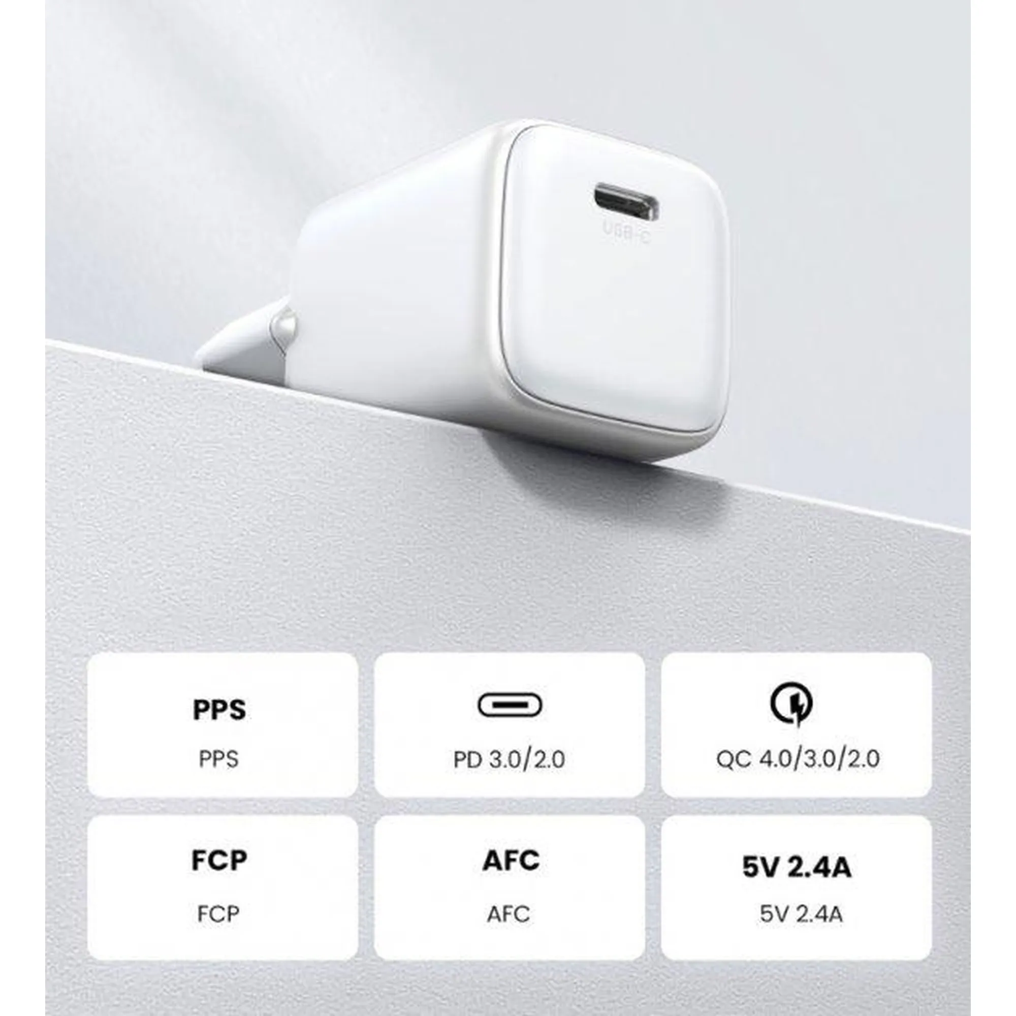 Купить Зарядное устройство Ugreen CD318 Nexode Mini 20W USB-C PD GaN White (15324) - фото 4