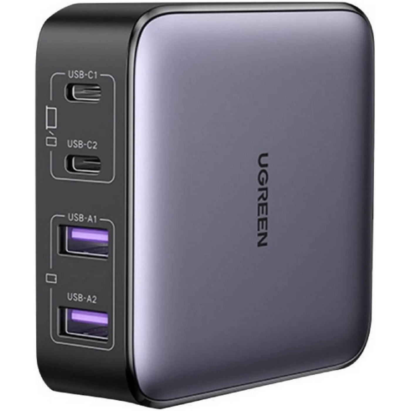 Купить Зарядное устройство Ugreen CD327 Nexode 65W 4xUSB (2хUSB-C+2xUSB-A) GaN Black/Grey (90747) - фото 2