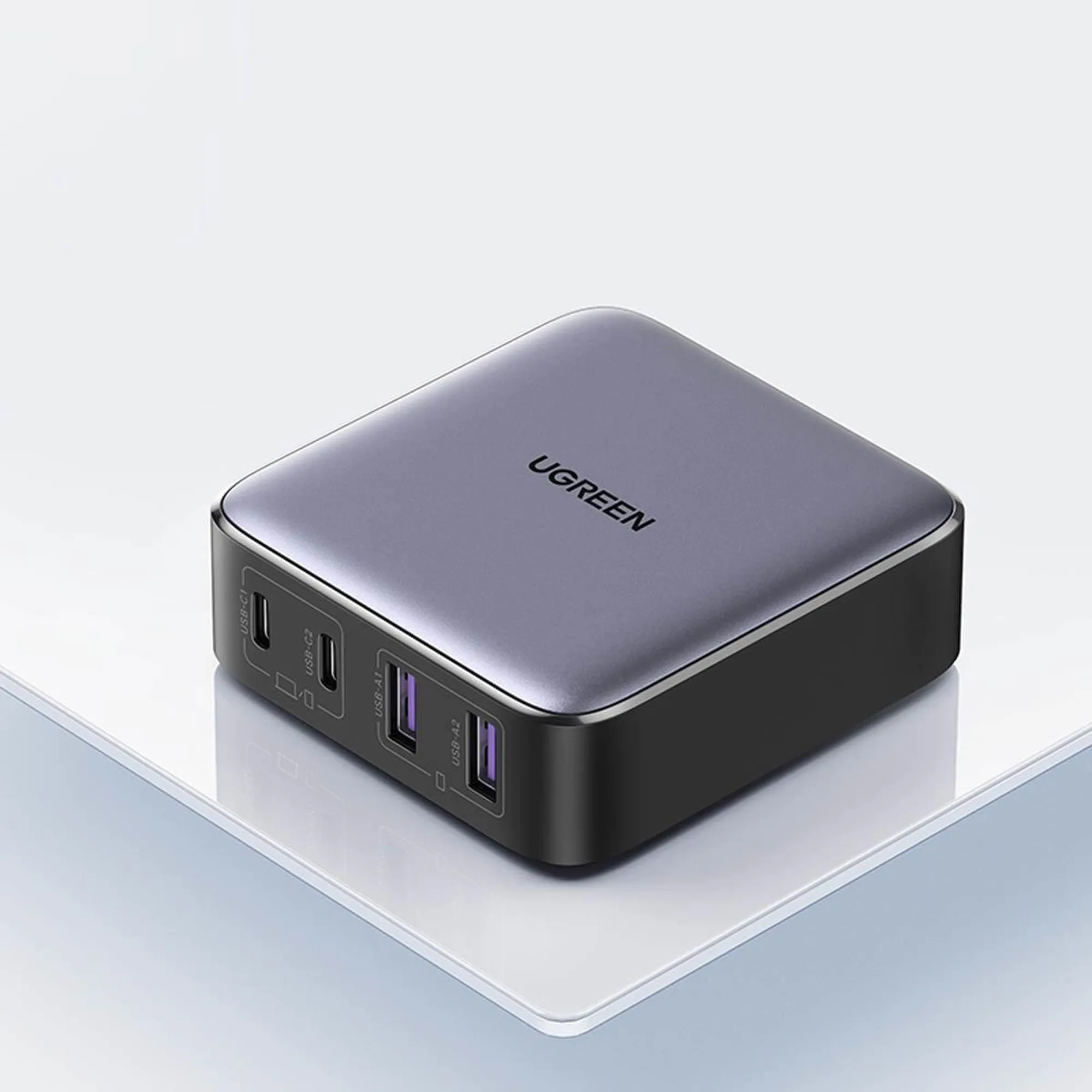Купить Зарядное устройство Ugreen CD327 Nexode 65W 4xUSB (2хUSB-C+2xUSB-A) GaN Black/Grey (90747) - фото 4