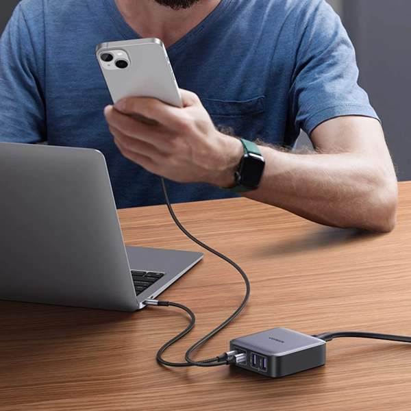 Купить Зарядное устройство Ugreen CD327 Nexode 65W 4xUSB (2хUSB-C+2xUSB-A) GaN Black/Grey (90747) - фото 8