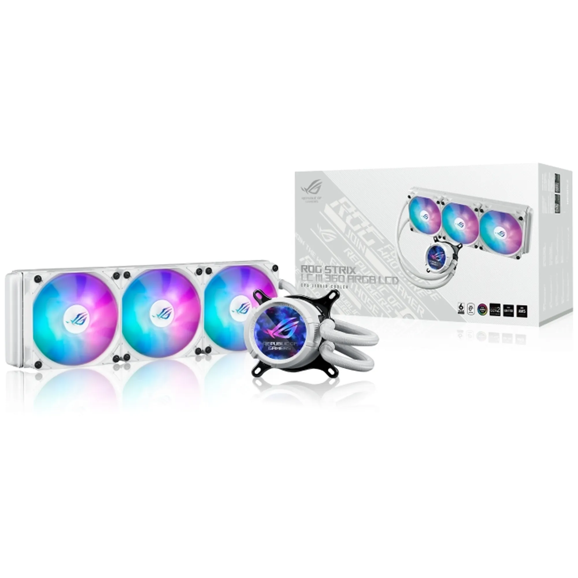 Купить Система водяного охлаждения Asus ROG Strix LC III 360 ARGB LCD White (90RC00W2-M0UAY0) - фото 9