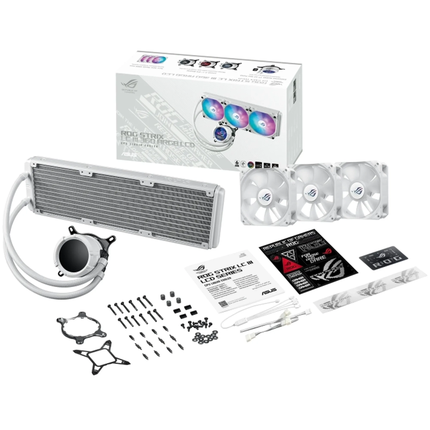 Купить Система водяного охлаждения Asus ROG Strix LC III 360 ARGB LCD White (90RC00W2-M0UAY0) - фото 10