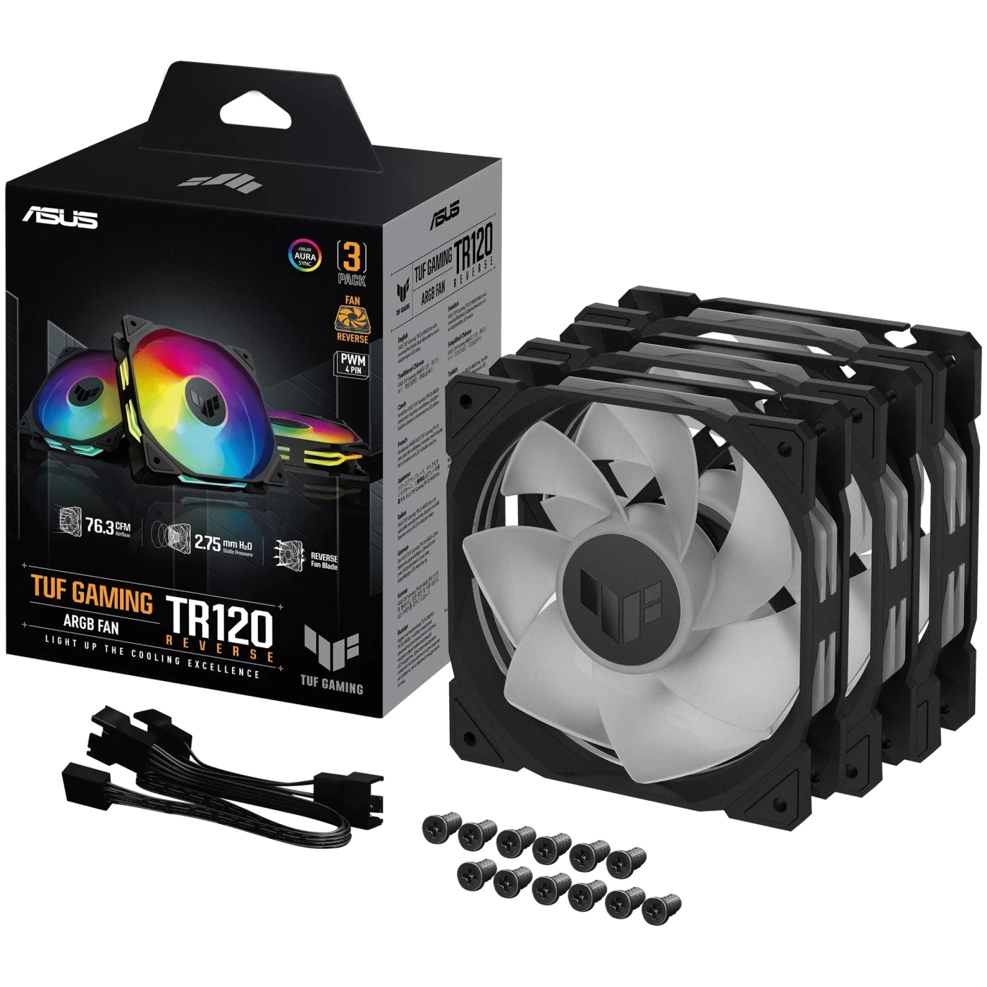 Купить Вентилятор Asus TUF Gaming TR120 ARGB Reverse (90DA00D0-B09020) 3-pack - фото 14