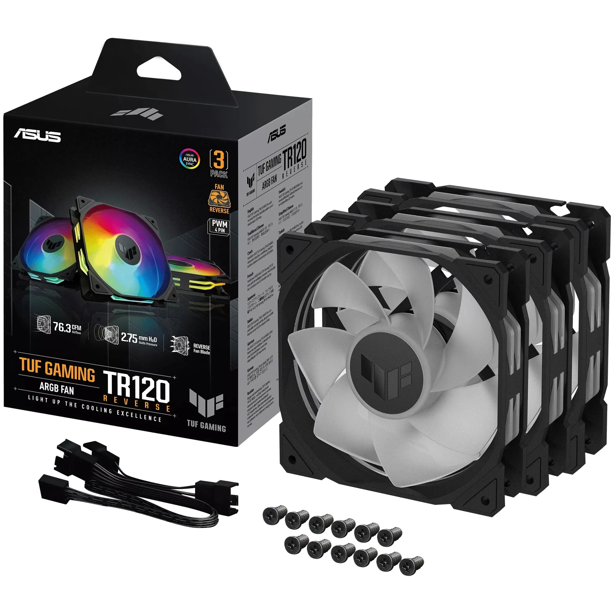 Купить Вентилятор Asus TUF Gaming TR120 ARGB Reverse (90DA00D0-B09020) 3-pack - фото 14