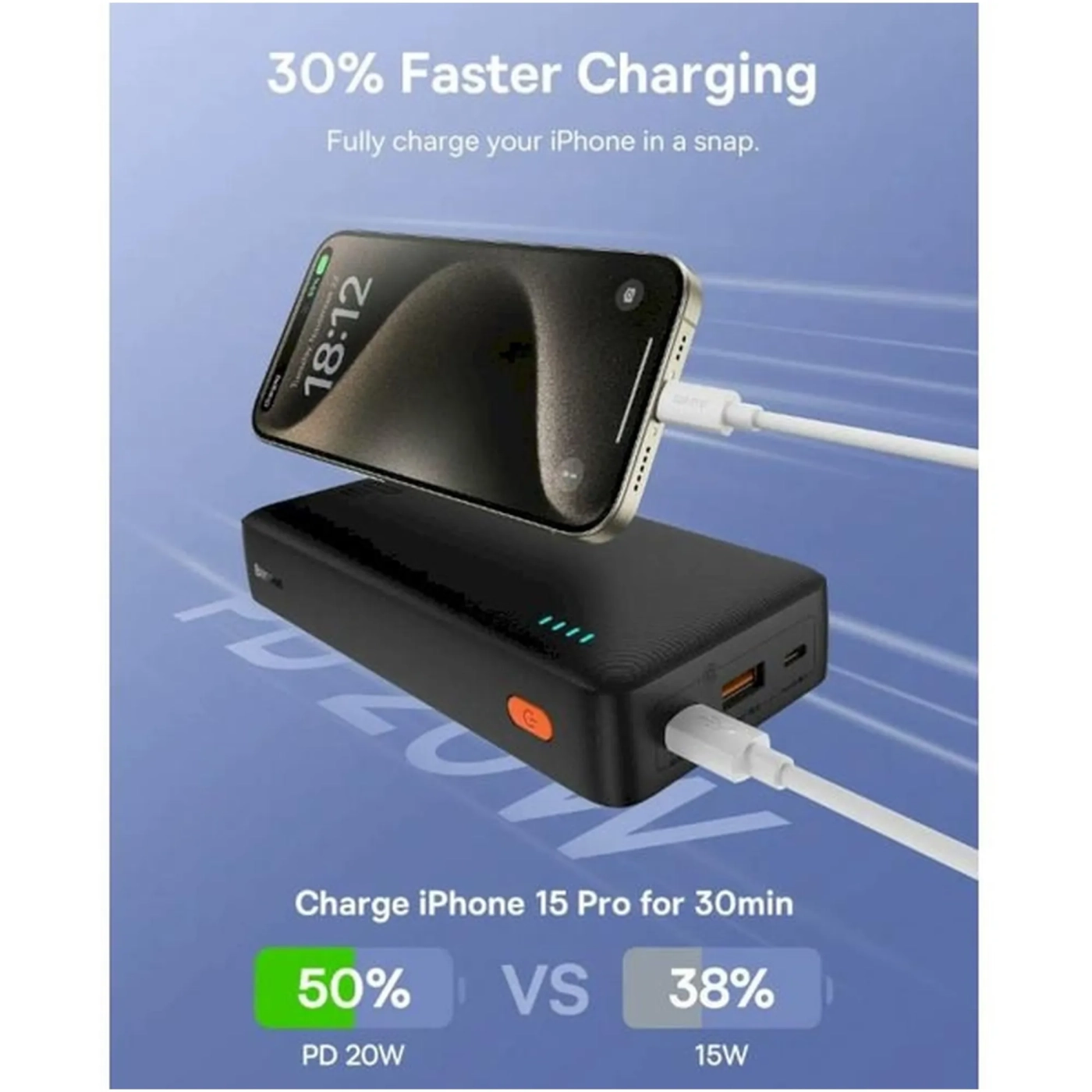 Купить Павербанк УМБ Baseus Airpow 20000mAh 20W (P10022804113-00) Black - фото 6