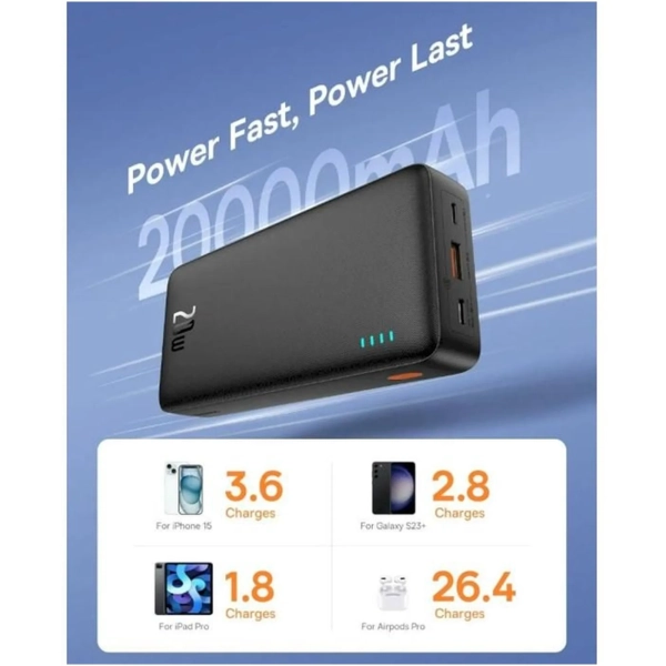 Купить Павербанк УМБ Baseus Airpow 20000mAh 20W (P10022804113-00) Black - фото 8