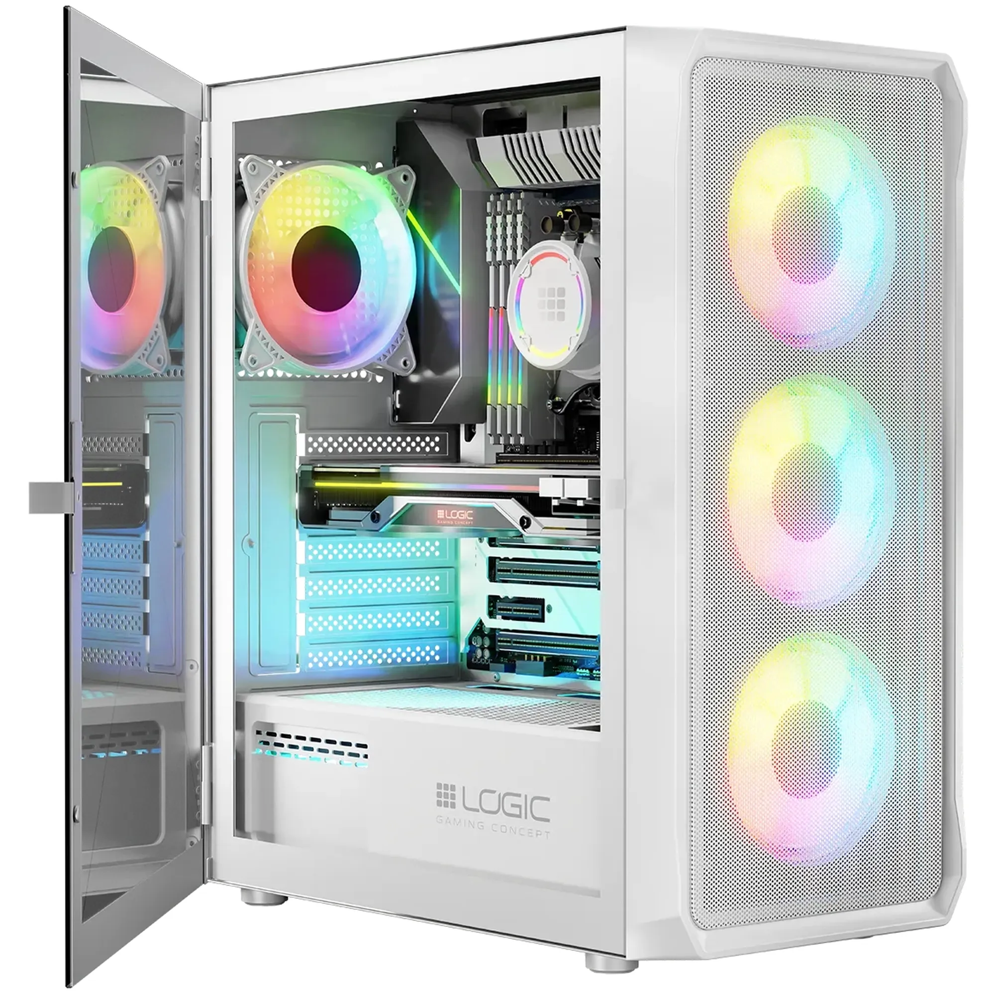 Купить Корпус Logic Concept Portos ARGB Midi White (AT-PORTOS-20-0000000-0002) - фото 3