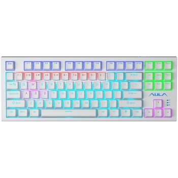 Купить Клавиатура Aula F3032 keycaps plus 21 Yellow keys White (6948391204680) - фото 1