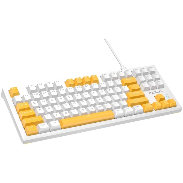Купить Клавиатура Aula F3032 keycaps plus 21 Yellow keys White (6948391204680) - фото 4
