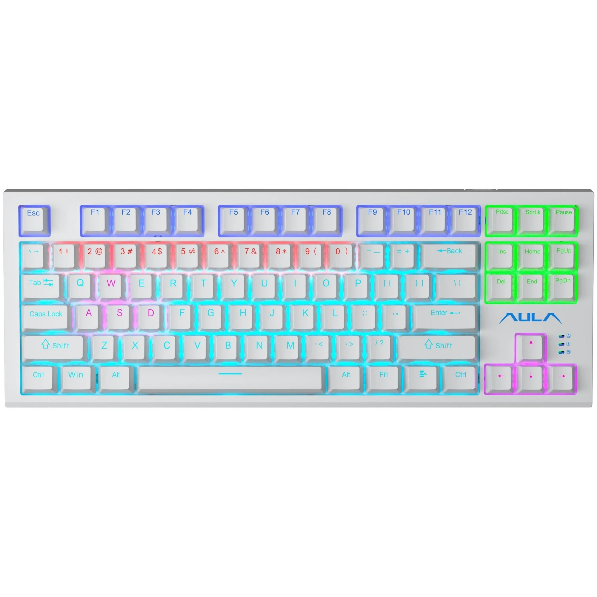 Купить Клавиатура Aula F3032 White keycaps plus 21 Yellow keys White (6948391201757) - фото 1