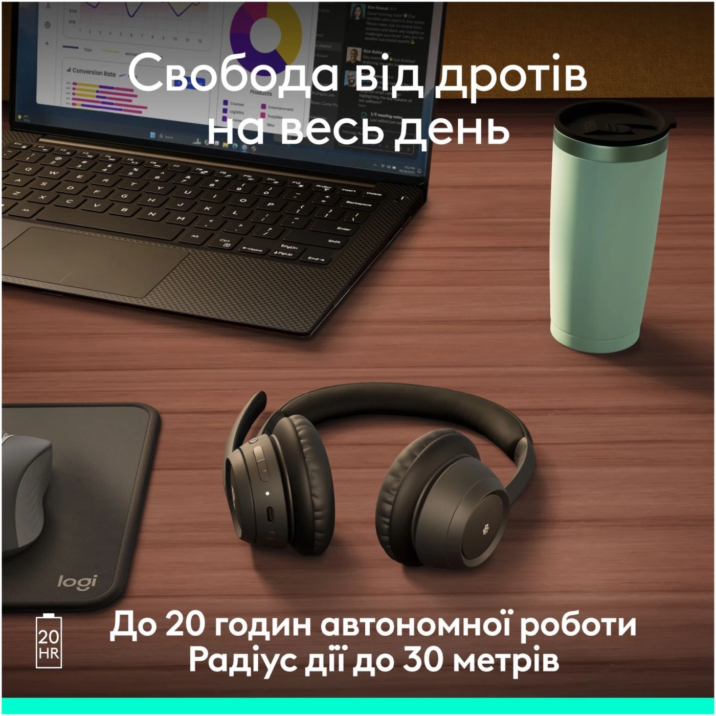 Купити Навушники Logitech Zone 305 for Business Bluetooth Black (981-001458) - фото 9