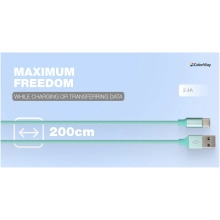 Купить Кабель СolorWay USB - USB-C 2.4A 2m Mint (CW-CBUC008-MT) - фото 7