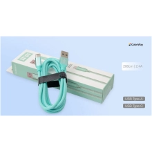 Купить Кабель СolorWay USB - USB-C 2.4A 2m Mint (CW-CBUC008-MT) - фото 9