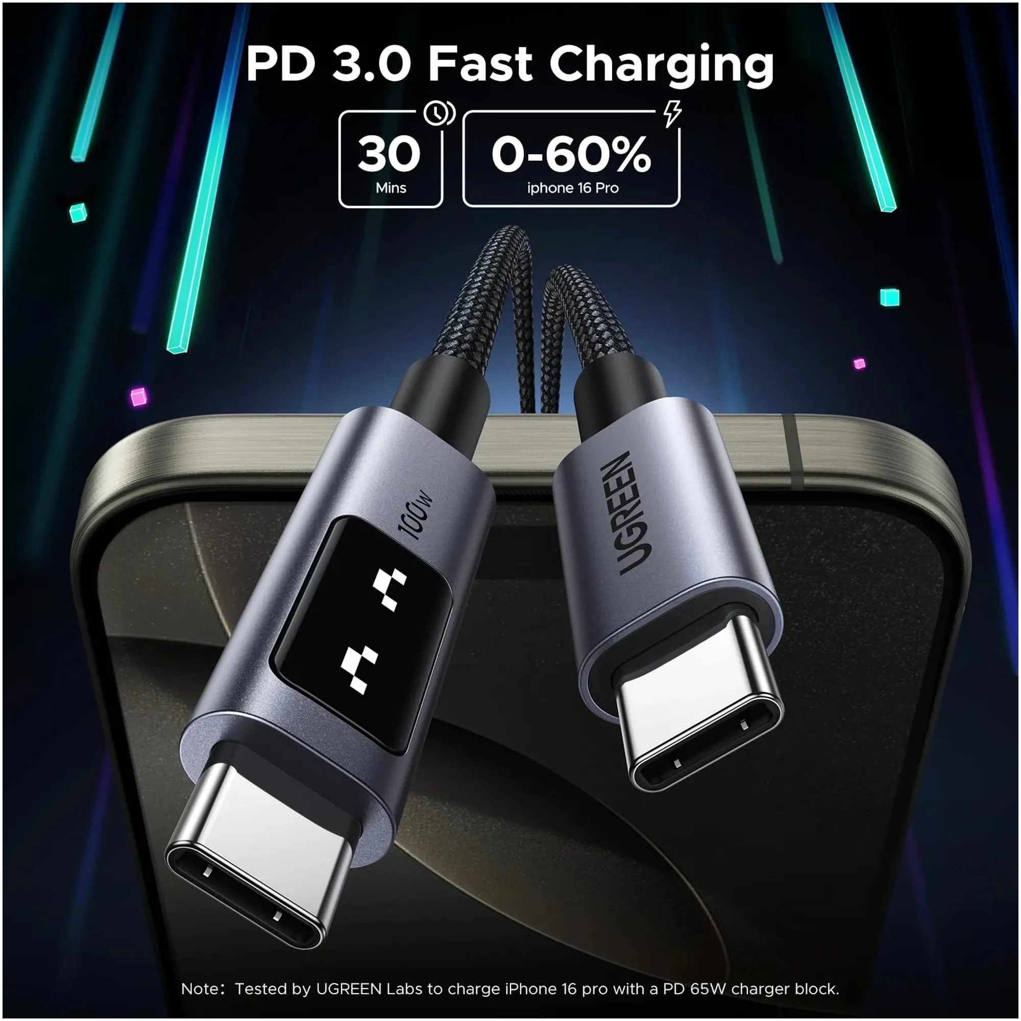 Купити Кабель Ugreen Uno USB-C 100W 5A 1m (35501) - фото 3