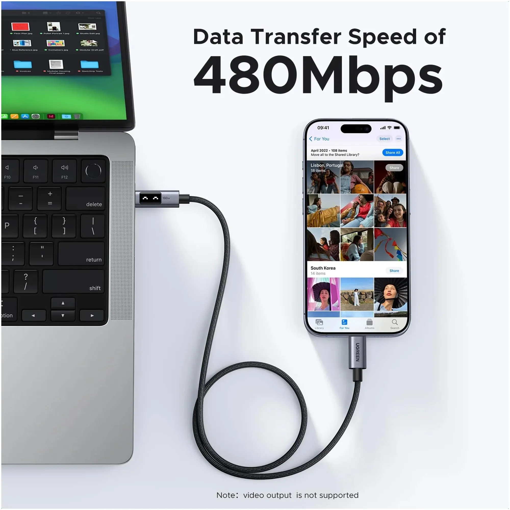 Купити Кабель Ugreen Uno USB-C 100W 5A 1m (35501) - фото 6