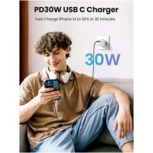 Купить Зарядное устройство Ugreen CD319 Nexode 30W USB-C PD GaN Fast Charger White (15326) - фото 4