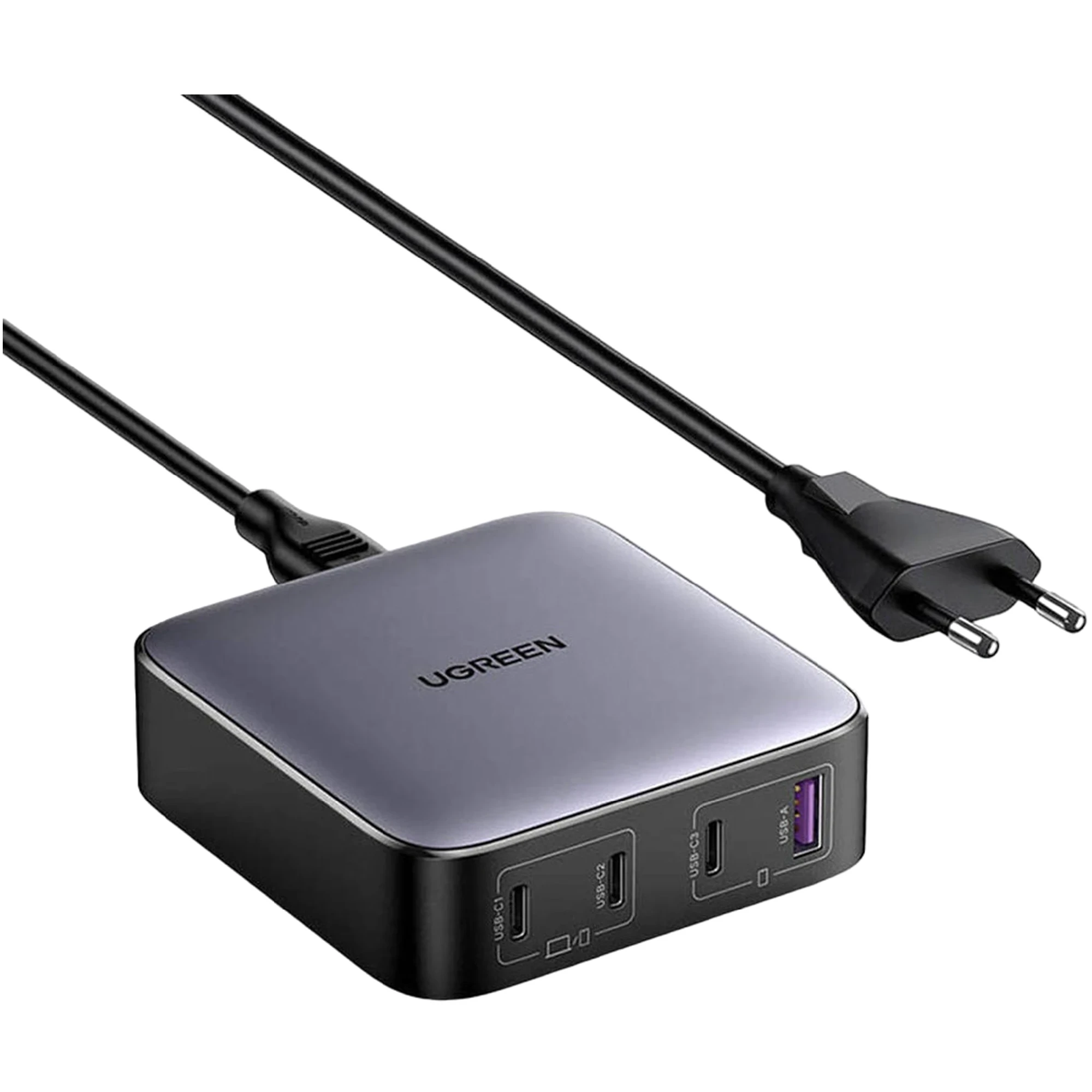 Купить Зарядное устройство Ugreen CD328 Nexode 100W 4xUSB (3хUSB-C+USB-A) GaN Black/Grey (90928) - фото 1