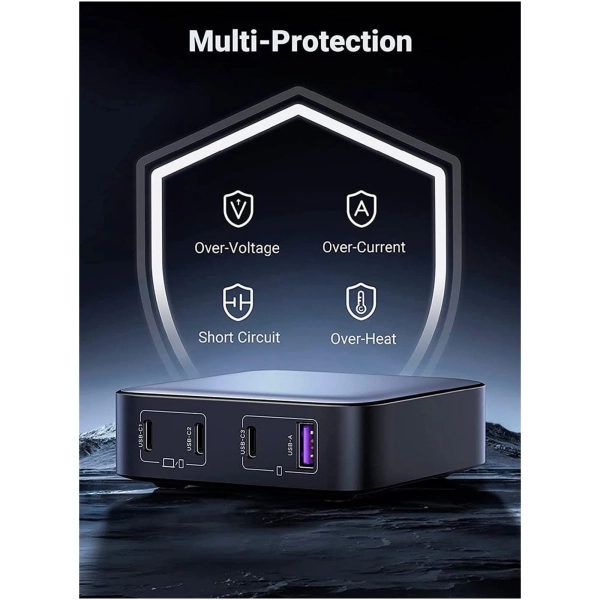 Купить Зарядное устройство Ugreen CD328 Nexode 100W 4xUSB (3хUSB-C+USB-A) GaN Black/Grey (90928) - фото 4