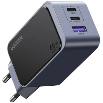 Купить Зарядное устройство Ugreen X553 Nexode S 65W 3xUSB (2хUSB-C+USB-A) GaN Fast Charger Gray (35042) - фото 1