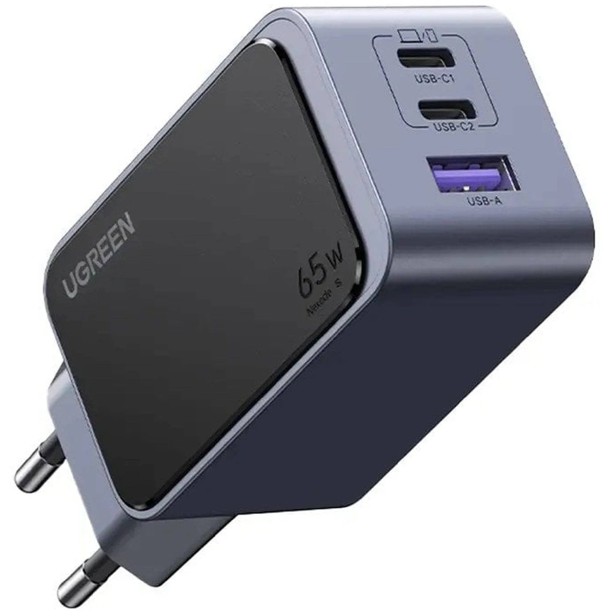 Купити Зарядний пристрій Ugreen X553 Nexode S 65W 3xUSB (2хUSB-C+USB-A) GaN Fast Charger Gray (35042) - фото 1
