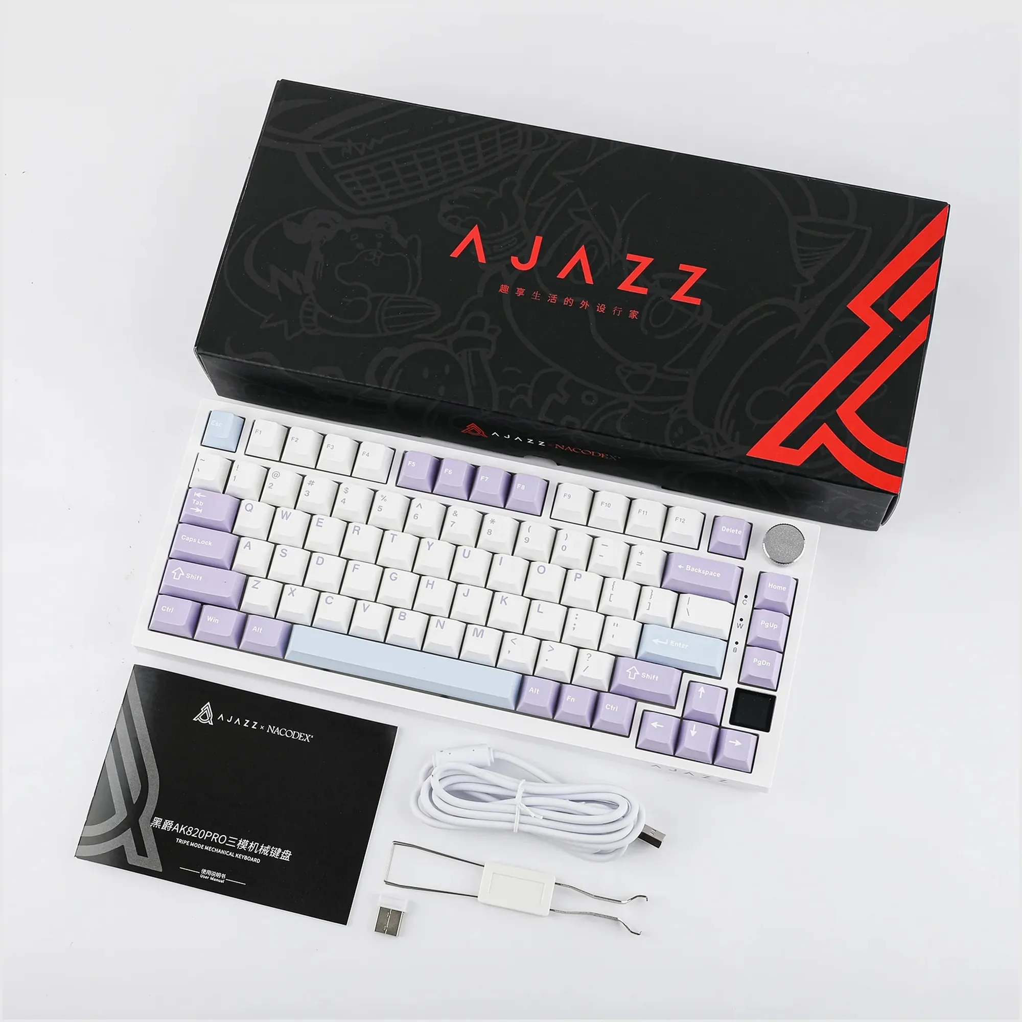 Купити Клавіатура Ajazz AK820 Pro (flying fish) Purple (AK820PRO-FF-PWB) - фото 7