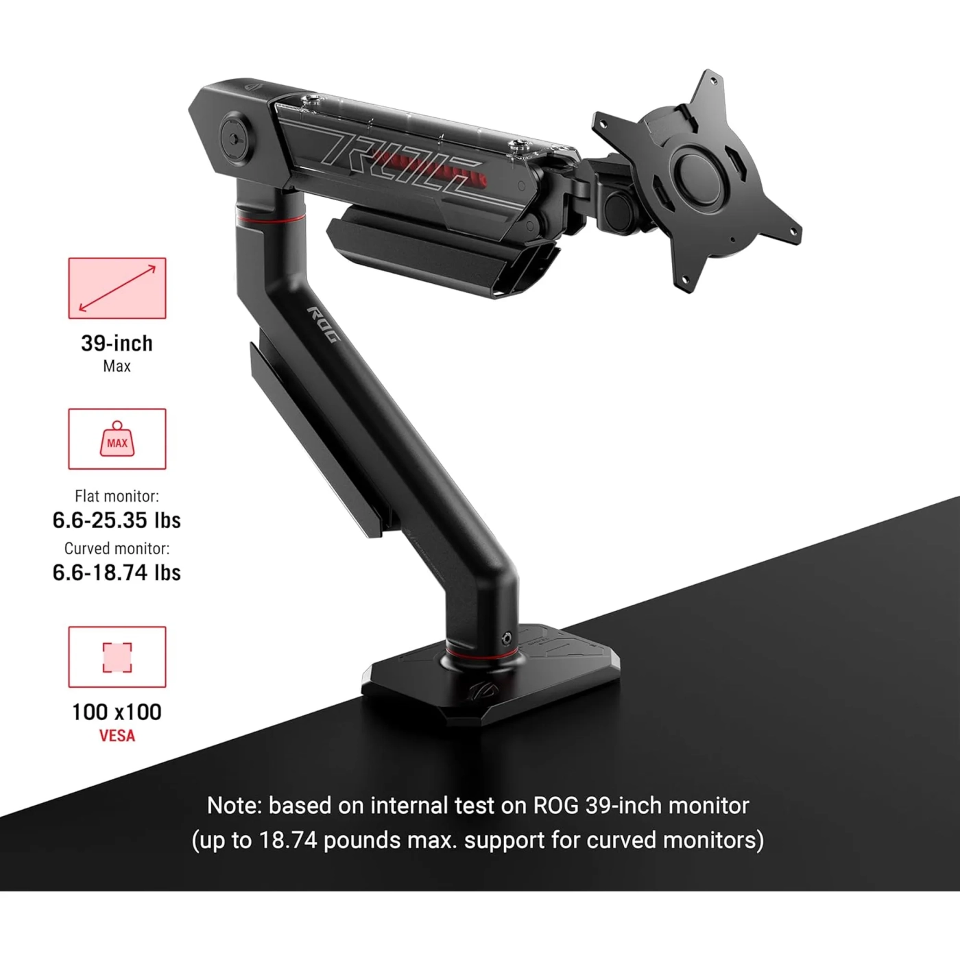 Купить Крепление для монитора (кронштейн) ASUS ROG Ergo Monitor Arm AAS01 (90LA00Q0-B01170) - фото 4