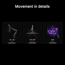 Купить Крепление для монитора (кронштейн) ASUS ROG Ergo Monitor Arm AAS01 (90LA00Q0-B01170) - фото 6
