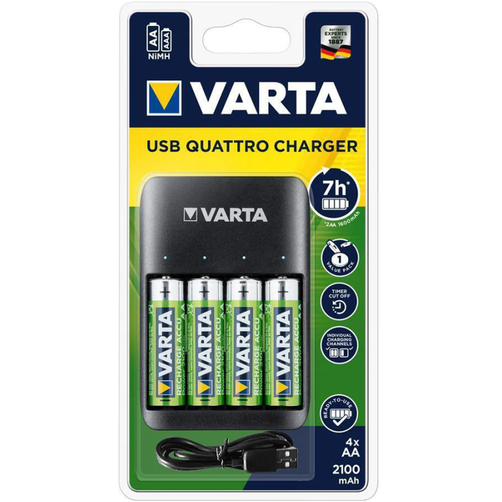 Купити Зарядний пристрій VARTA Value USB Quattro Charger Pro для АА/ААА акумуляторів (57652101401) - фото 4
