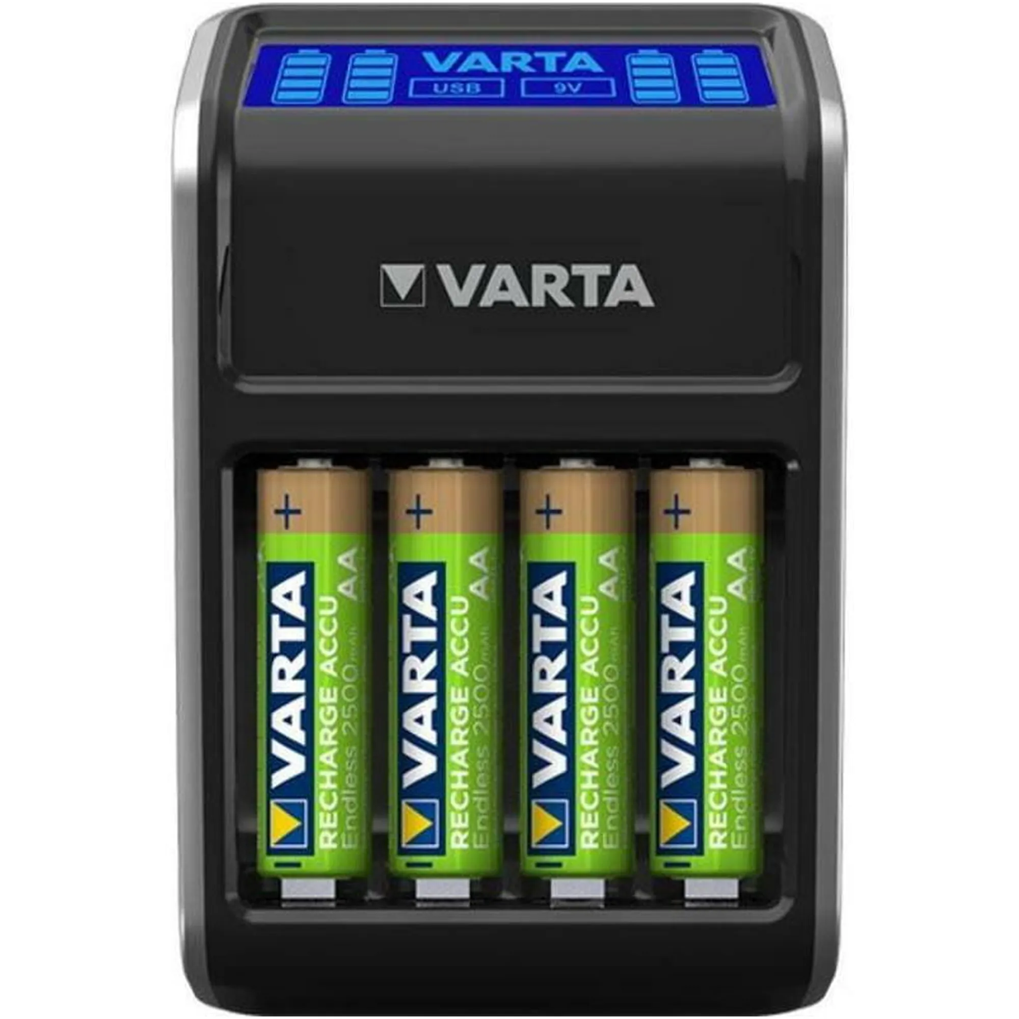 Купить Зарядное устройство VARTA LCD Plug Charger + Аккумулятор NI-MH AA 2100 mAh 4 шт. (57687101441) - фото 1