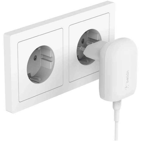 Купить Зарядное устройство Belkin 30W USB-С GAN PD PPS White (WCA005VFWH) - фото 4