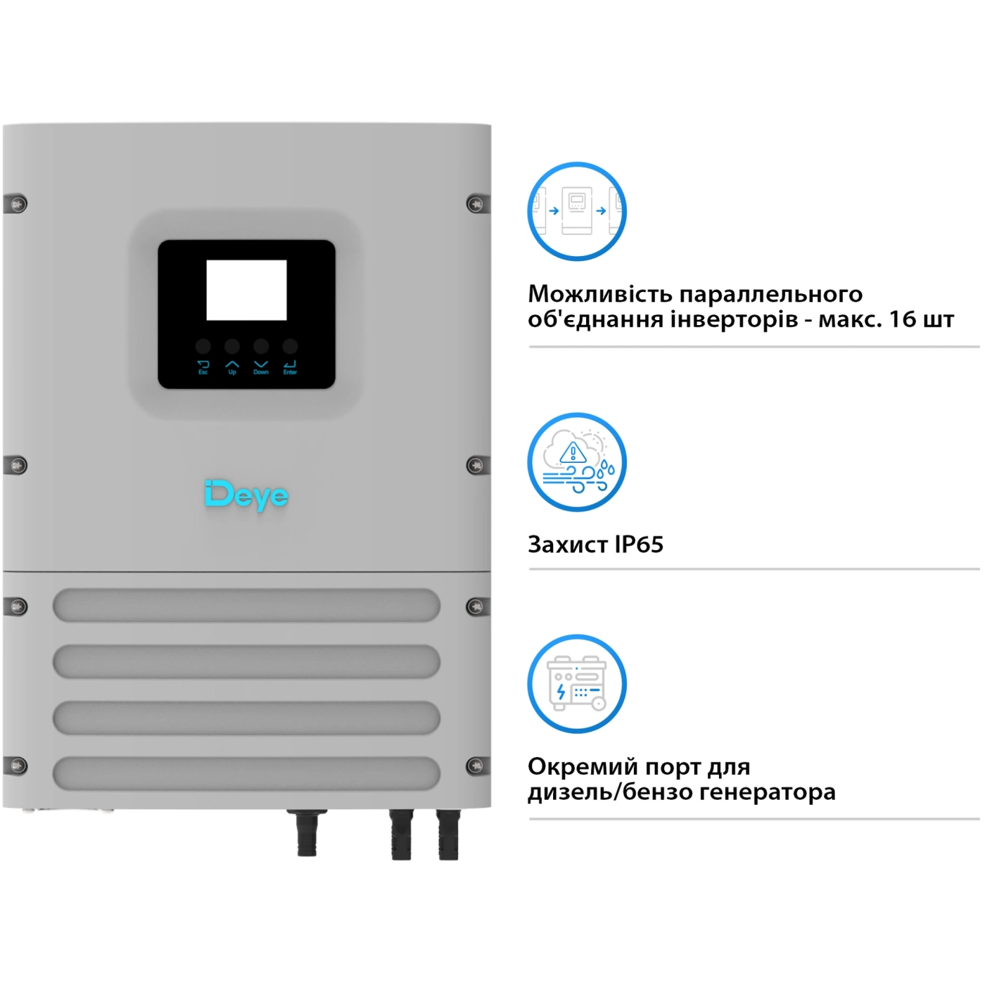 Купить Автономный инвертор DEYE SUN-6K-OG01LP1-EU-AM2 6KW LV 2 MPPT Wi-Fi Однофазный (SUN-6K-OG01LP1-EU-AM2) - фото 4