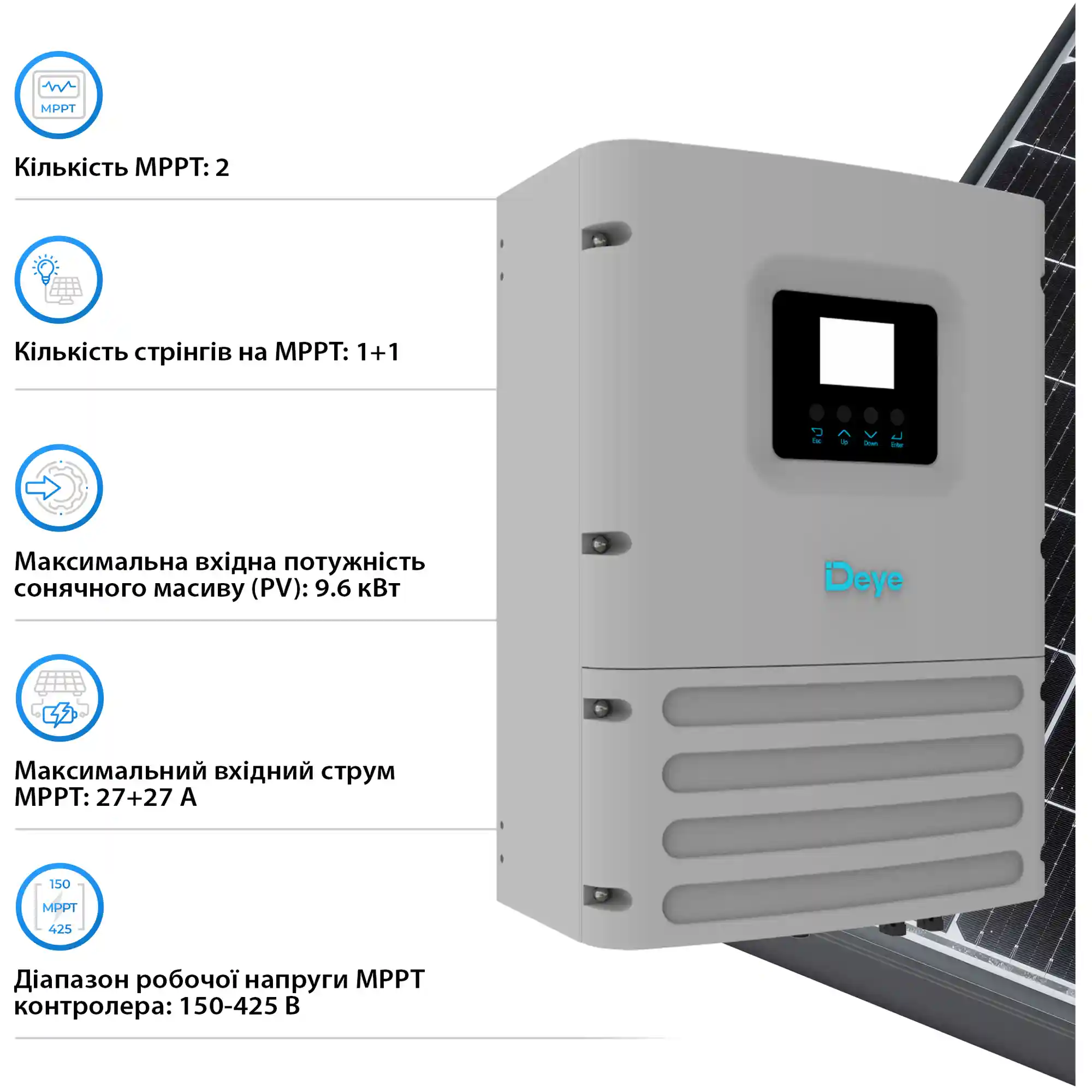 Купить Автономный инвертор DEYE SUN-6K-OG01LP1-EU-AM2 6KW LV 2 MPPT Wi-Fi Однофазный (SUN-6K-OG01LP1-EU-AM2) - фото 5