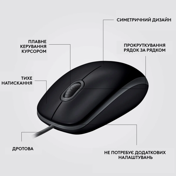Купить Мышь Logitech B100 USB Black - фото 7