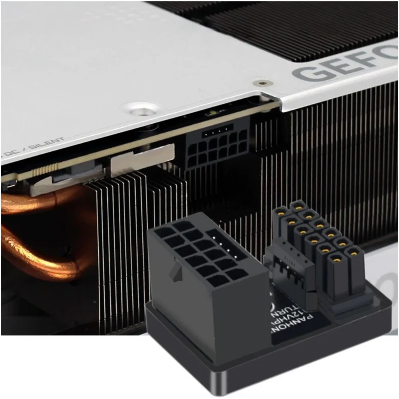 Купити Перехідник живлення Phobya 12VHPWR Adapter 180 Grad 16Pin to 16Pin - Black Right (12vhpwr16p16p-br) - фото 2