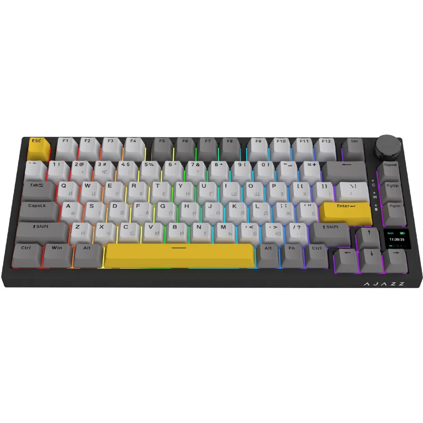 Купити Клавіатура Ajazz AK820 Pro RGB Flying Fish Switch Wireless With Screen (AK820PRO-FF-BGY) - фото 3