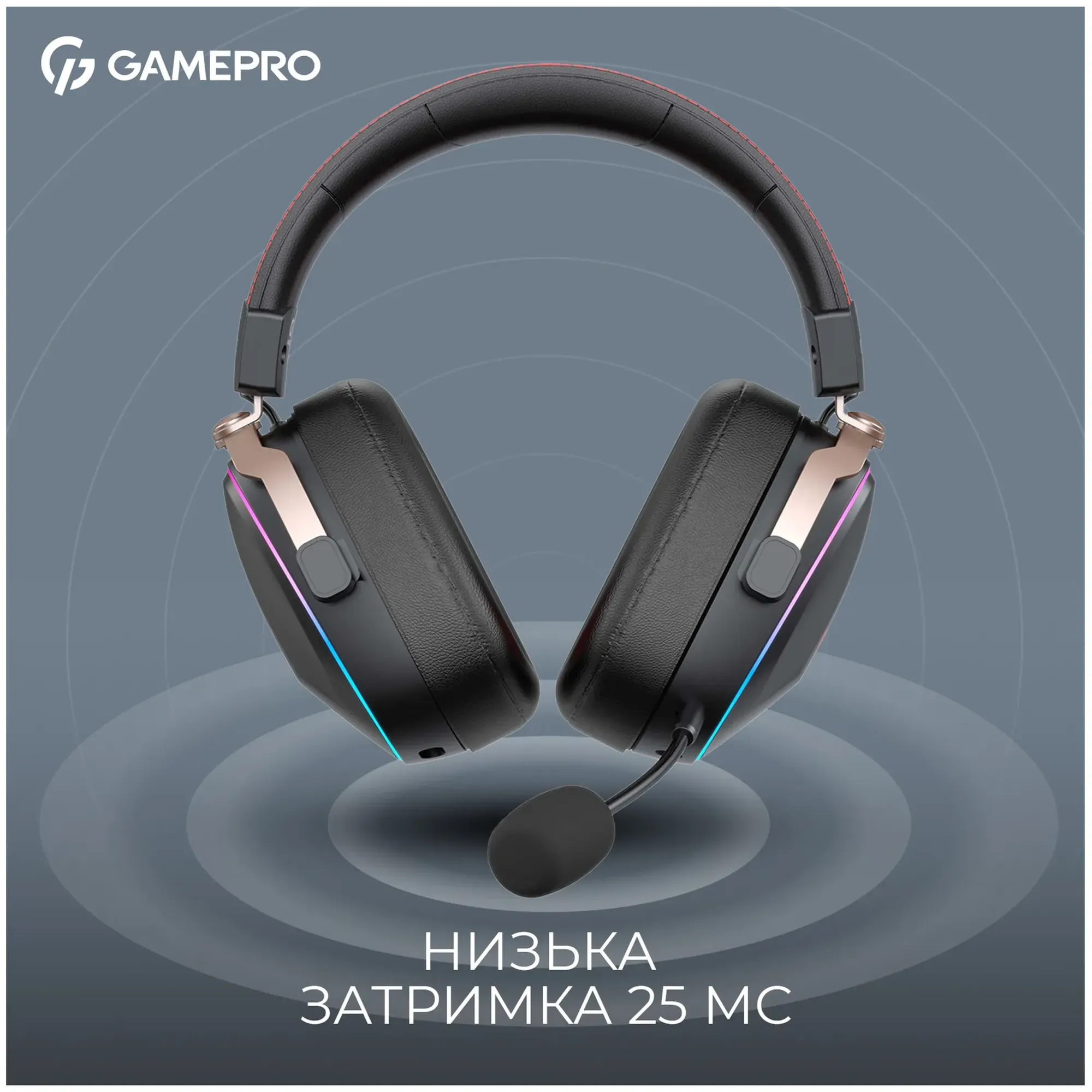 Купити Навушники GamePro Asgard Valkyria Wireless RGB Tri-Mod Black (HSW249) - фото 6