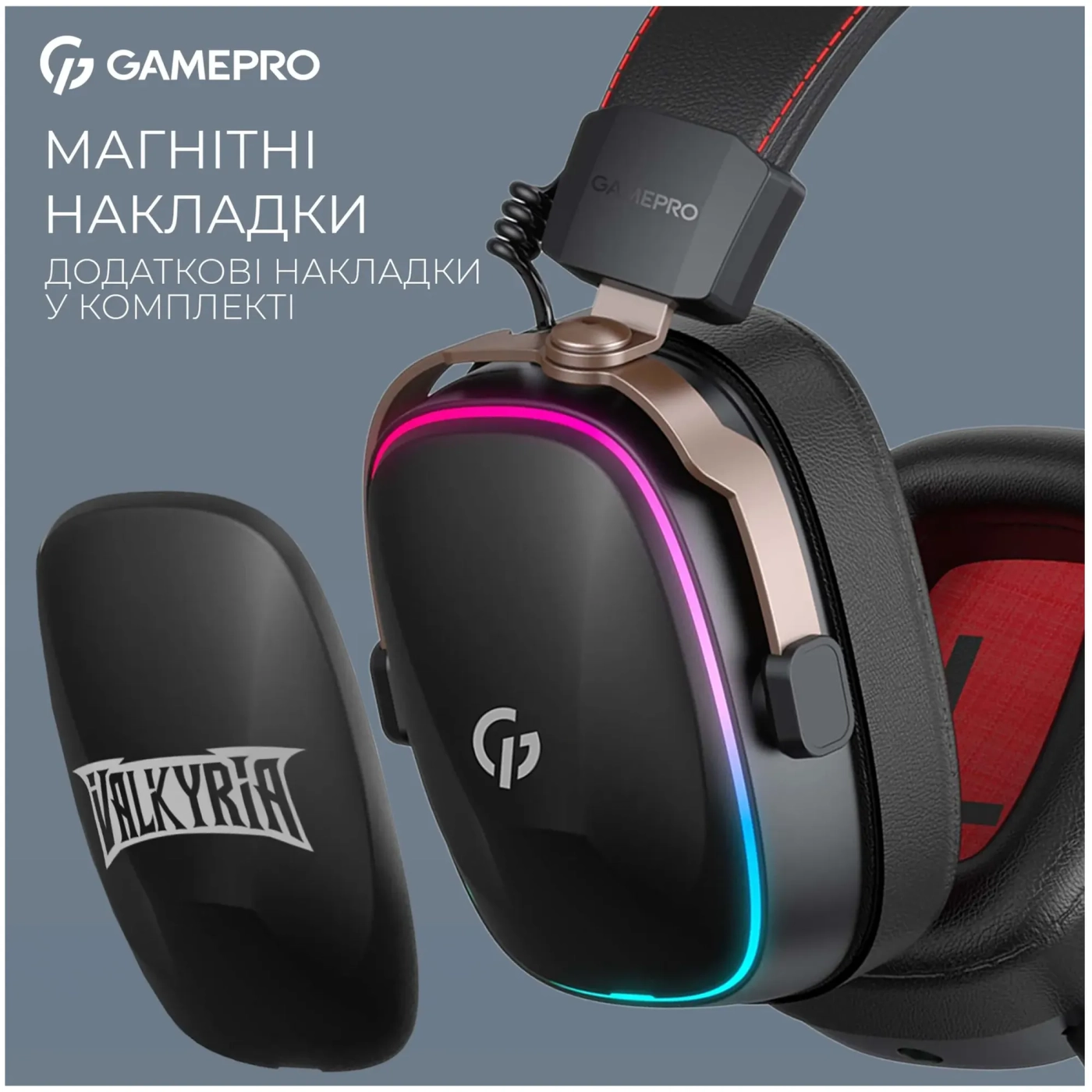Купити Навушники GamePro Asgard Valkyria Wireless RGB Tri-Mod Black (HSW249) - фото 9