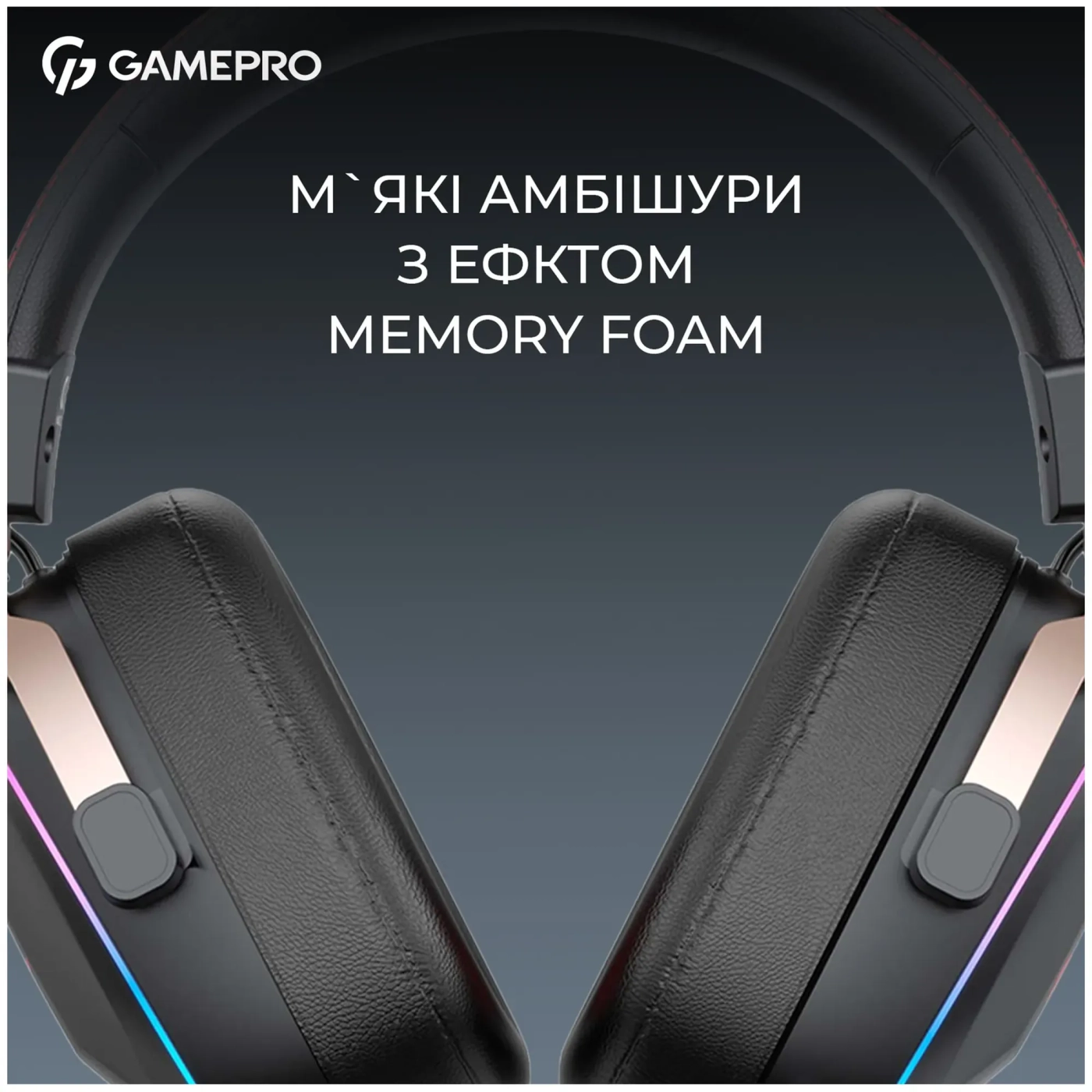 Купити Навушники GamePro Asgard Valkyria Wireless RGB Tri-Mod Black (HSW249) - фото 11