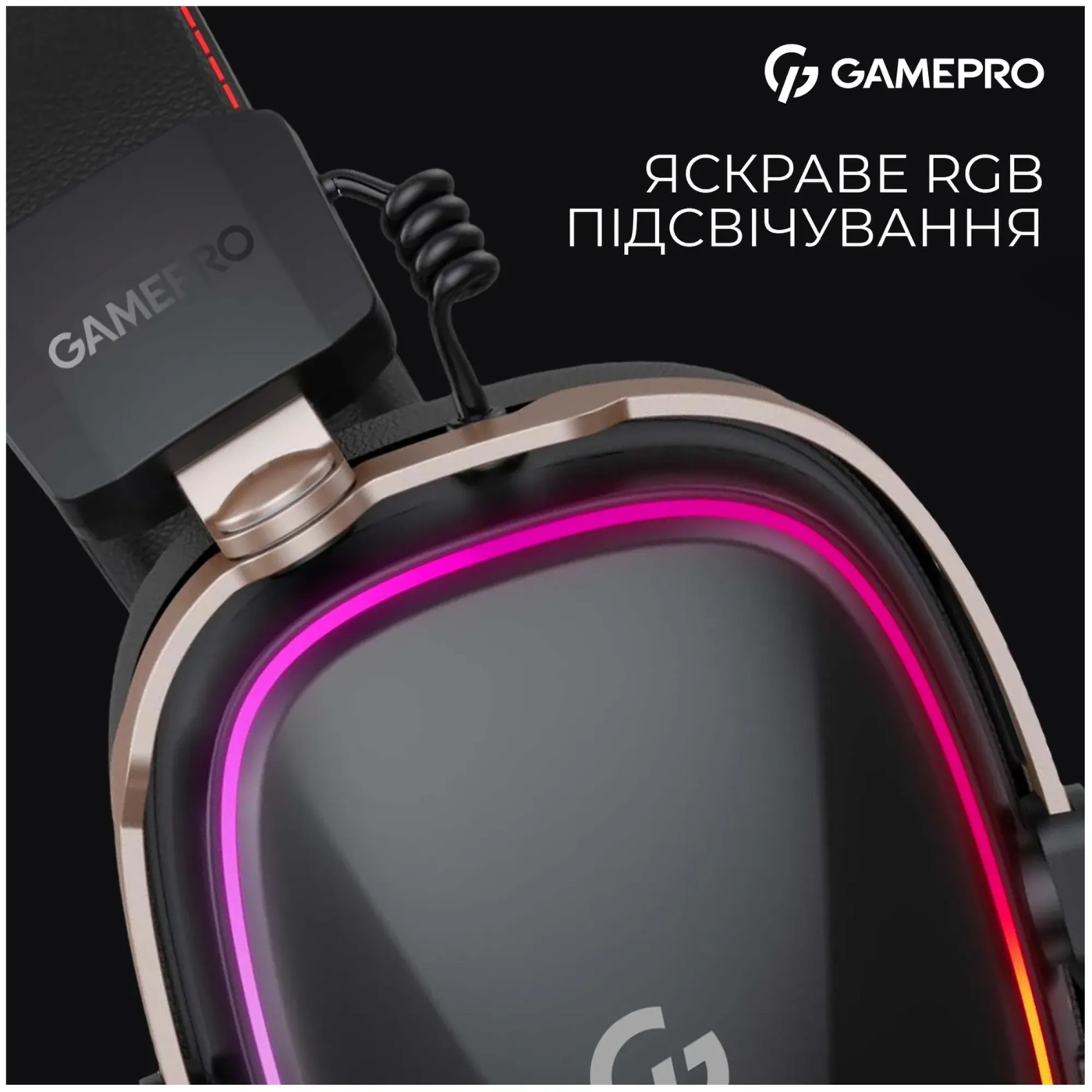 Купити Навушники GamePro Asgard Valkyria Wireless RGB Tri-Mod Black (HSW249) - фото 12